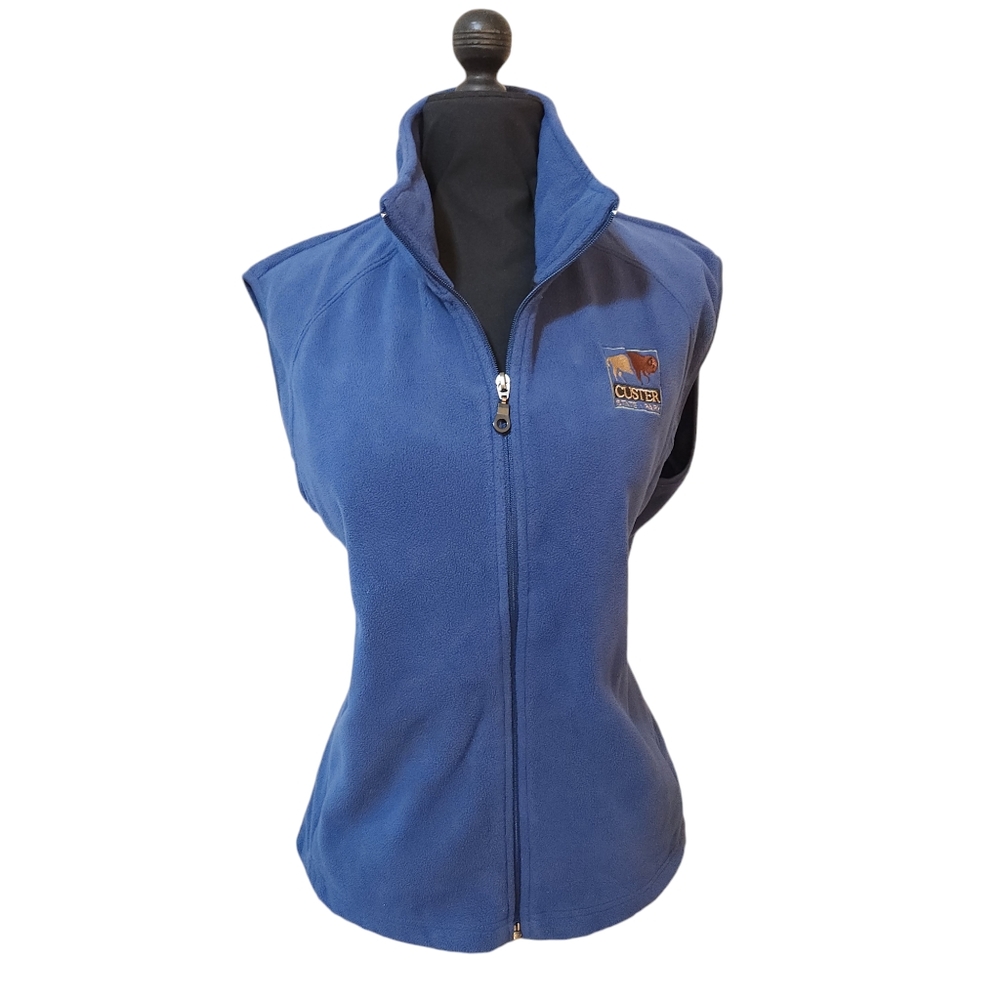 CUSTER STATE PARK Fleece Vest Small OURAY Mountain Classic Blue Full‎ Zipper